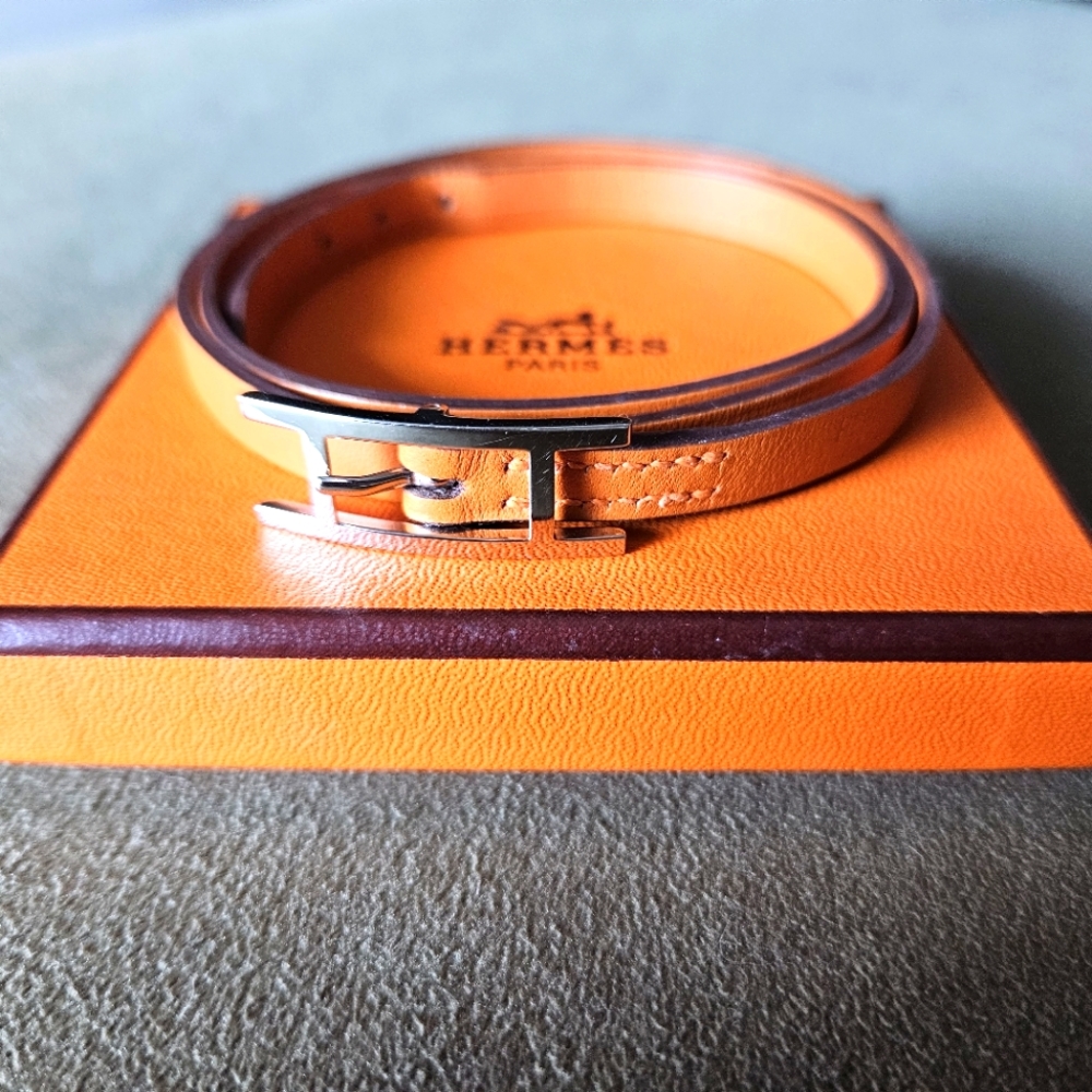 Hermes Behapi Double Tour Bracelet Orange